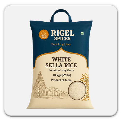 White Sella Rice 10kg Long Grain Fragrant Parboiled Rice